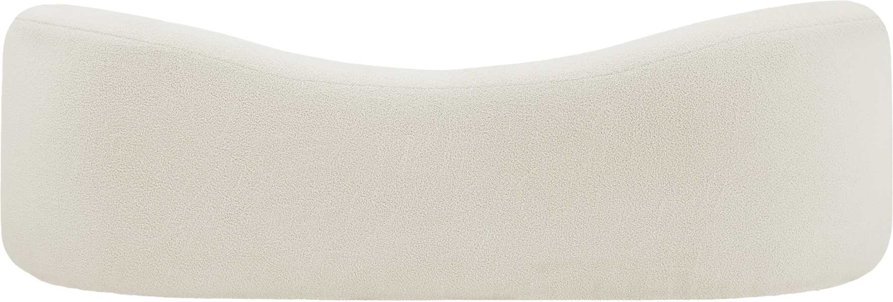 Meridian Furniture - Kali 86" Cream Faux Shearling Teddy Fabric Upholstered Sofa - 186Cream-S - GreatFurnitureDeal