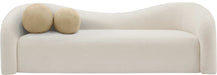Meridian Furniture - Kali 86" Cream Faux Shearling Teddy Fabric Upholstered Sofa - 186Cream-S - GreatFurnitureDeal
