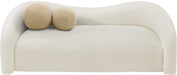 Meridian Furniture - Kali 86" Cream Faux Shearling Teddy Fabric Upholstered Sofa - 186Cream-S - GreatFurnitureDeal