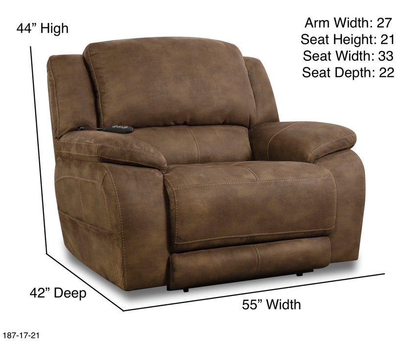 Motion Ease - Harley Power Reclining Chair 1/2 in Brown - 187-17-21 - GreatFurnitureDeal