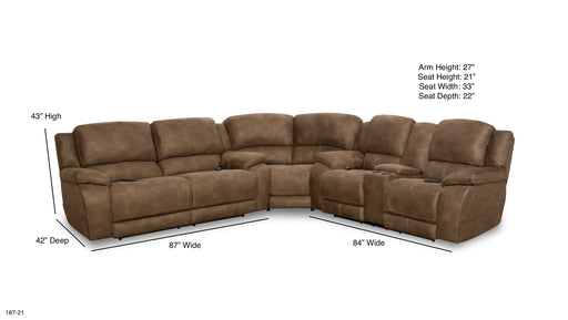 Motion Ease - Harley Triple Power Reclining Sectional in Espresso - 187-37 04 57-21 - GreatFurnitureDeal