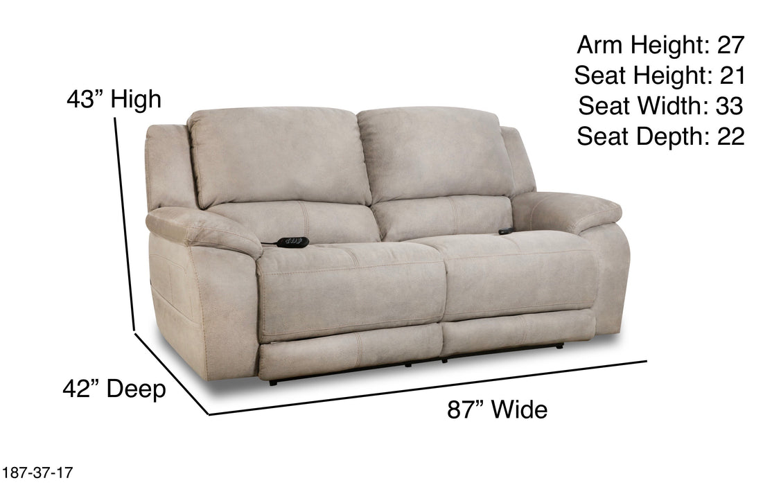 Motion Ease - Harley Double Reclining Power Sofa in Tan - 187-37-17 - GreatFurnitureDeal