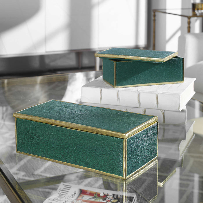Uttermost - Karis Emerald Green Boxes S/2 - 18723 - GreatFurnitureDeal