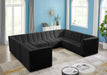 Meridian Furniture - Relax 128" Velvet Upholstered 8 Piece Modular Sectional - 650Black-Sec8A - GreatFurnitureDeal