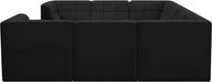 Meridian Furniture - Relax 128" Velvet Upholstered 8 Piece Modular Sectional - 650Black-Sec8A - GreatFurnitureDeal