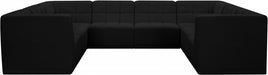 Meridian Furniture - Relax 128" Velvet Upholstered 8 Piece Modular Sectional - 650Black-Sec8A - GreatFurnitureDeal