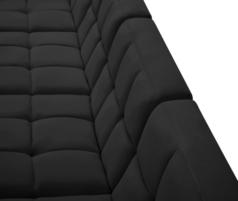 Meridian Furniture - Relax 128" Velvet Upholstered 8 Piece Modular Sectional - 650Black-Sec8A - GreatFurnitureDeal
