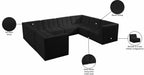 Meridian Furniture - Relax 128" Velvet Upholstered 8 Piece Modular Sectional - 650Black-Sec8A - GreatFurnitureDeal