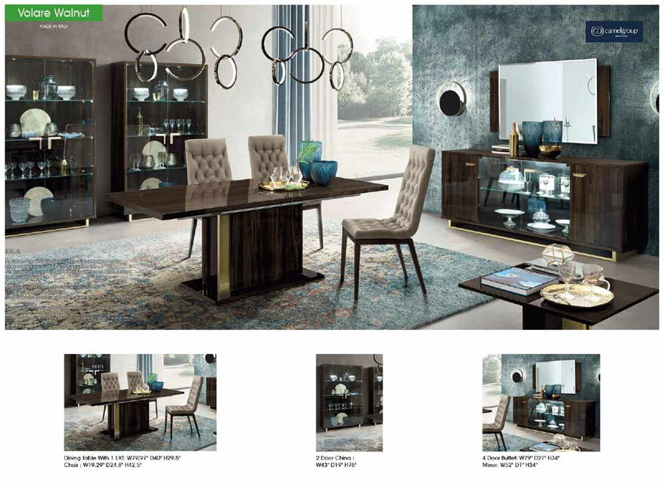 ESF Furniture - Volare 5 Piece Dining Room Set in Walnut - VOLARETABLE-5SET