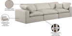 Meridian Furniture - Comfy 119" Beige Linen Textured Fabric Upholstered 3pc. Sofa - 187Beige-S119 - GreatFurnitureDeal