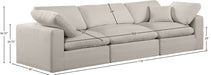 Meridian Furniture - Comfy 119" Beige Linen Textured Fabric Upholstered 3pc. Sofa - 187Beige-S119 - GreatFurnitureDeal