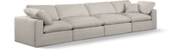Meridian Furniture - Comfy 158" Beige Linen Textured Fabric Upholstered 4pc. Sofa - 187Beige-S158 - GreatFurnitureDeal