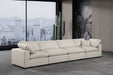 Meridian Furniture - Comfy 158" Beige Linen Textured Fabric Upholstered 4pc. Sofa - 187Beige-S158 - GreatFurnitureDeal