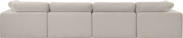 Meridian Furniture - Comfy 158" Beige Linen Textured Fabric Upholstered 4pc. Sofa - 187Beige-S158 - GreatFurnitureDeal
