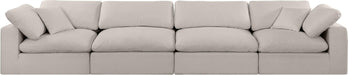 Meridian Furniture - Comfy 158" Beige Linen Textured Fabric Upholstered 4pc. Sofa - 187Beige-S158 - GreatFurnitureDeal