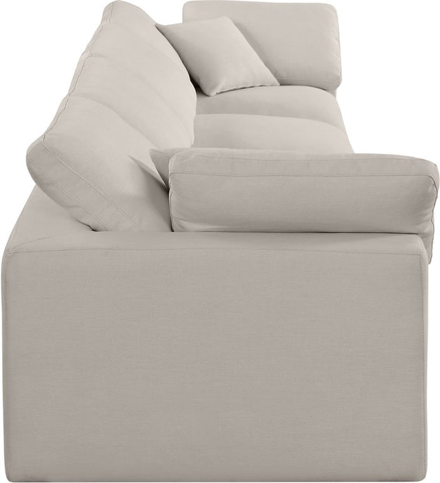 Meridian Furniture - Comfy 158" Beige Linen Textured Fabric Upholstered 4pc. Sofa - 187Beige-S158 - GreatFurnitureDeal