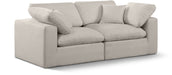 Meridian Furniture - Comfy 80" Beige Linen Textured Fabric Upholstered 2pc. Sofa - 187Beige-S80 - GreatFurnitureDeal