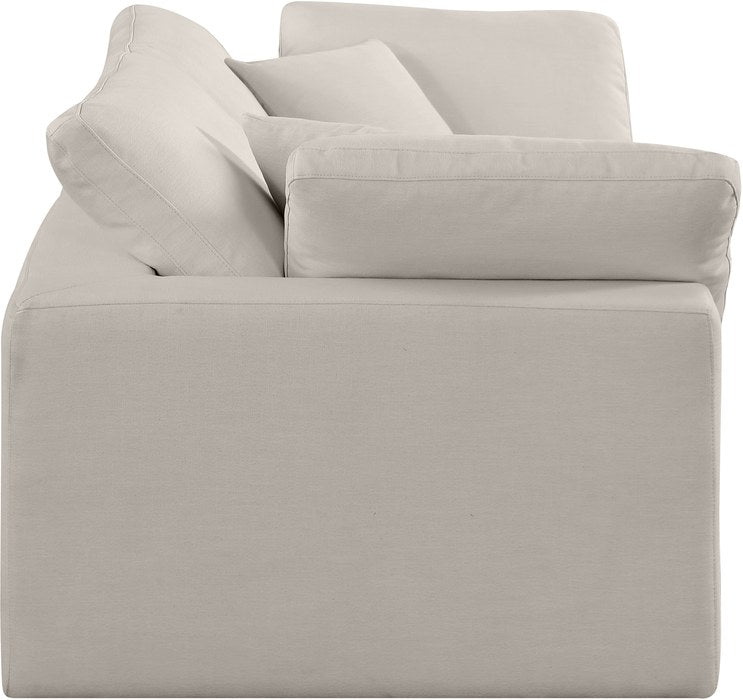 Meridian Furniture - Comfy 80" Beige Linen Textured Fabric Upholstered 2pc. Sofa - 187Beige-S80 - GreatFurnitureDeal