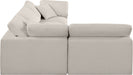 Meridian Furniture - Comfy 119" Beige Linen Textured Fabric Upholstered 4pc. Sectional - 187Beige-Sec4B - GreatFurnitureDeal