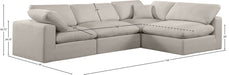 Meridian Furniture - Comfy 119" Beige Linen Textured Fabric Upholstered 4pc. Sectional - 187Beige-Sec4B - GreatFurnitureDeal