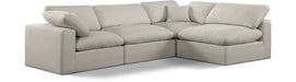 Meridian Furniture - Comfy 119" Beige Linen Textured Fabric Upholstered 4pc. Sectional - 187Beige-Sec4B - GreatFurnitureDeal