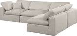 Meridian Furniture - Comfy 119" Beige Linen Textured Fabric Upholstered 4pc. Sectional - 187Beige-Sec4B - GreatFurnitureDeal