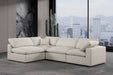Meridian Furniture - Comfy 119" Beige Linen Textured Fabric Upholstered 4pc. Sectional - 187Beige-Sec4B - GreatFurnitureDeal