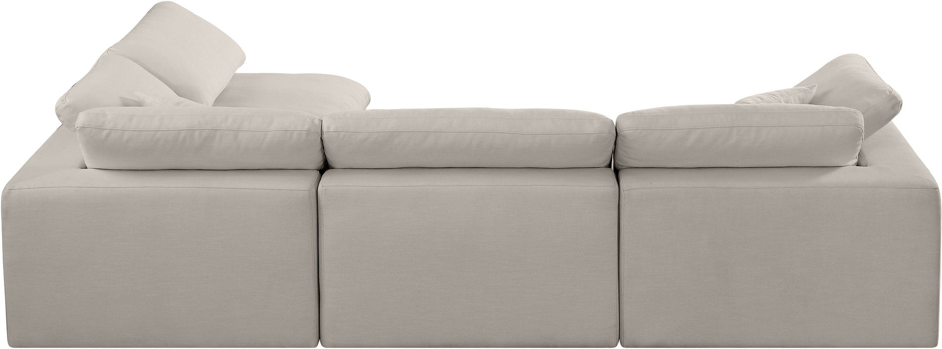 Meridian Furniture - Comfy 119" Beige Linen Textured Fabric Upholstered 4pc. Sectional - 187Beige-Sec4B - GreatFurnitureDeal
