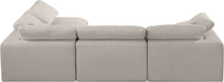 Meridian Furniture - Comfy 119" Beige Linen Textured Fabric Upholstered 4pc. Sectional - 187Beige-Sec4B - GreatFurnitureDeal