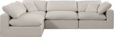 Meridian Furniture - Comfy 119" Beige Linen Textured Fabric Upholstered 4pc. Sectional - 187Beige-Sec4B - GreatFurnitureDeal