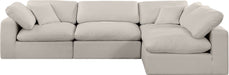 Meridian Furniture - Comfy 119" Beige Linen Textured Fabric Upholstered 4pc. Sectional - 187Beige-Sec4B - GreatFurnitureDeal