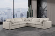 Meridian Furniture - Comfy 119" Beige Linen Textured Fabric Upholstered 5pc. Sectional - 187Beige-Sec5C - GreatFurnitureDeal