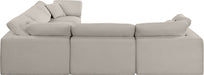 Meridian Furniture - Comfy 119" Beige Linen Textured Fabric Upholstered 5pc. Sectional - 187Beige-Sec5C - GreatFurnitureDeal