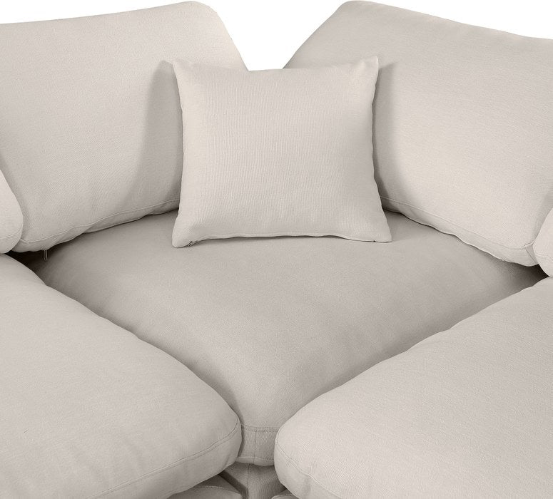 Meridian Furniture - Comfy 119" Beige Linen Textured Fabric Upholstered 5pc. Sectional - 187Beige-Sec5C - GreatFurnitureDeal
