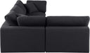 Meridian Furniture - Comfy 119" Black Linen Textured Fabric Upholstered 4pc. Sectional - 187Black-Sec4B - GreatFurnitureDeal