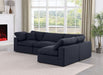 Meridian Furniture - Comfy 119" Black Linen Textured Fabric Upholstered 4pc. Sectional - 187Black-Sec4B - GreatFurnitureDeal