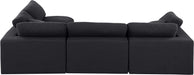 Meridian Furniture - Comfy 119" Black Linen Textured Fabric Upholstered 4pc. Sectional - 187Black-Sec4B - GreatFurnitureDeal