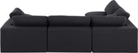 Meridian Furniture - Comfy 119" Black Linen Textured Fabric Upholstered 4pc. Sectional - 187Black-Sec4B - GreatFurnitureDeal