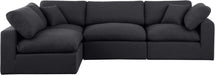 Meridian Furniture - Comfy 119" Black Linen Textured Fabric Upholstered 4pc. Sectional - 187Black-Sec4B - GreatFurnitureDeal