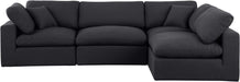 Meridian Furniture - Comfy 119" Black Linen Textured Fabric Upholstered 4pc. Sectional - 187Black-Sec4B - GreatFurnitureDeal