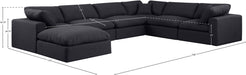 Meridian Furniture - Comfy 158" Black Linen Textured Fabric Upholstered 7pc. Sectional - 187Black-Sec7A - GreatFurnitureDeal
