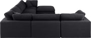 Meridian Furniture - Comfy 158" Black Linen Textured Fabric Upholstered 7pc. Sectional - 187Black-Sec7A - GreatFurnitureDeal