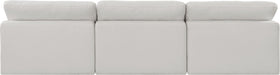 Meridian Furniture - Comfy 117" Cream Linen Textured Fabric Upholstered 3pc. Armless Sofa - 187Cream-S117 - GreatFurnitureDeal