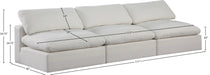 Meridian Furniture - Comfy 117" Cream Linen Textured Fabric Upholstered 3pc. Armless Sofa - 187Cream-S117 - GreatFurnitureDeal