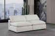 Meridian Furniture - Comfy 78" Cream Linen Textured Fabric Upholstered 2pc. Armless Sofa - 187Cream-S78 - GreatFurnitureDeal