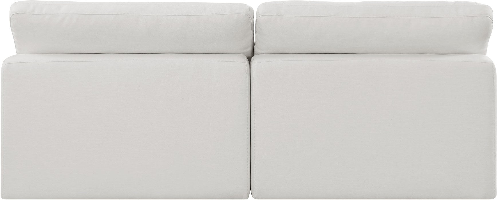 Meridian Furniture - Comfy 78" Cream Linen Textured Fabric Upholstered 2pc. Armless Sofa - 187Cream-S78 - GreatFurnitureDeal