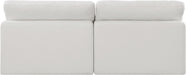 Meridian Furniture - Comfy 78" Cream Linen Textured Fabric Upholstered 2pc. Armless Sofa - 187Cream-S78 - GreatFurnitureDeal