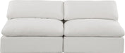 Meridian Furniture - Comfy 78" Cream Linen Textured Fabric Upholstered 2pc. Armless Sofa - 187Cream-S78 - GreatFurnitureDeal