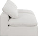 Meridian Furniture - Comfy 78" Cream Linen Textured Fabric Upholstered 2pc. Armless Sofa - 187Cream-S78 - GreatFurnitureDeal
