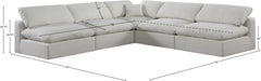 Meridian Furniture - Comfy 118" Cream Linen Textured Fabric Upholstered 5pc. Sectional - 187Cream-Sec5B - GreatFurnitureDeal